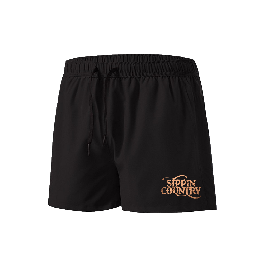 Sippin Country Black Swim Shorts